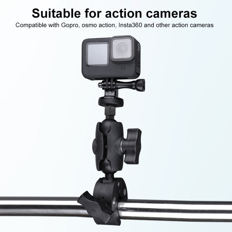 Extended Version 360 Rotation Adjustable Action Camera Bike Motorcycle Handlebar Holder (Black) - Bicycle Handlebar Mount by PMC TechLife | Online Shopping South Africa | PMC TechLife | Buy Now Pay Later Mobicred