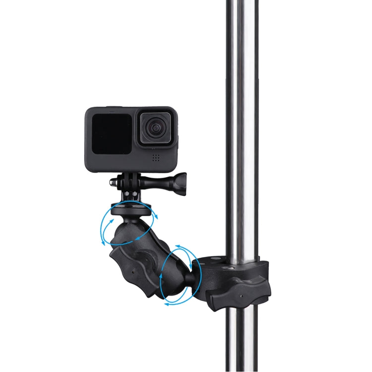 Extended Version 360 Rotation Adjustable Action Camera Clamp Plier Base Holder (Black) - Bicycle Handlebar Mount by PMC TechLife | Online Shopping South Africa | PMC TechLife | Buy Now Pay Later Mobicred