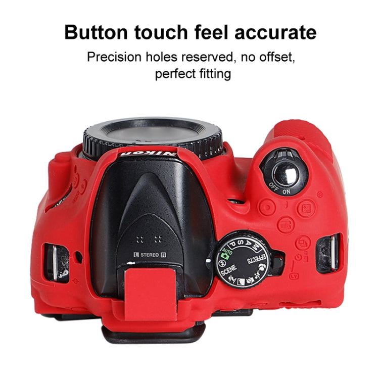 Soft Silicone Protective Case for Nikon D5200 (Red) - Protective Case by PMC TechLife | Online Shopping South Africa | PMC TechLife | Buy Now Pay Later Mobicred