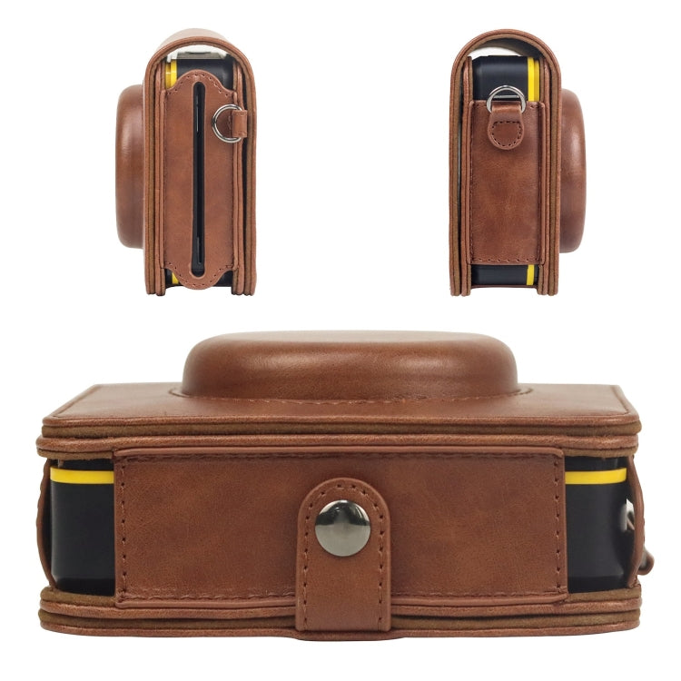 For Kodak Mini Shot 3 Square Retro / C300R instax Full Body Camera PU Leather Case Bag with Strap(Brown) - Leather Bag by PMC Jewellery | Online Shopping South Africa | PMC Jewellery | Buy Now Pay Later Mobicred