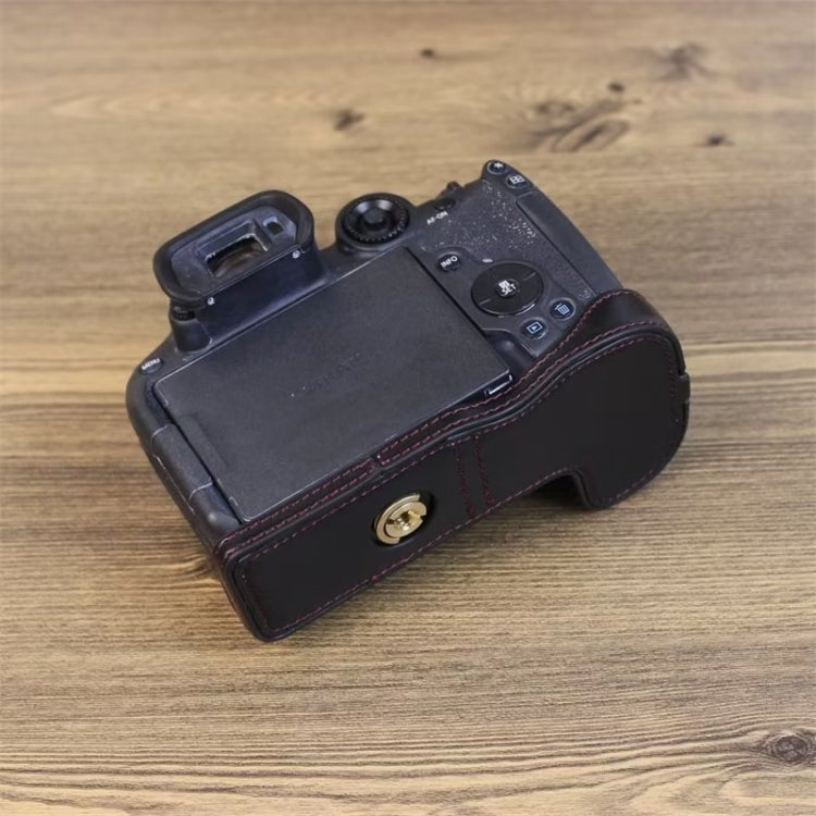 For Canon EOS R7 1/4 inch Thread PU Leather Camera Half Case Base (Black) - Half Case by PMC TechLife | Online Shopping South Africa | PMC TechLife | Buy Now Pay Later Mobicred