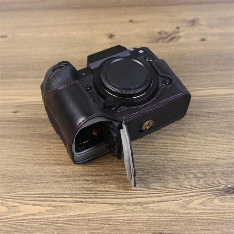 For Fujifilm XH2S 1/4 inch Thread PU Leather Camera Half Case Base (Black) - Half Case by PMC TechLife | Online Shopping South Africa | PMC TechLife | Buy Now Pay Later Mobicred