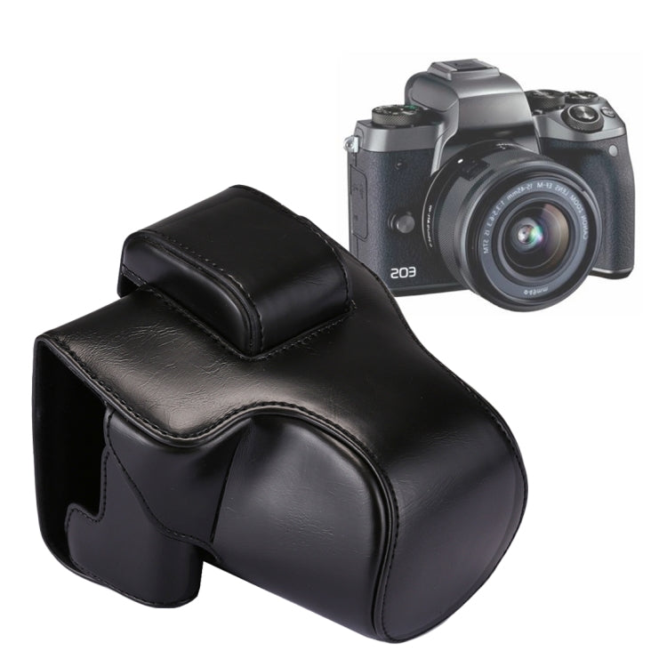 Full Body Camera PU Leather Case Bag with Strap for Canon EOS M5 (Black) - free shipping - PMC TechLife - Order now!
