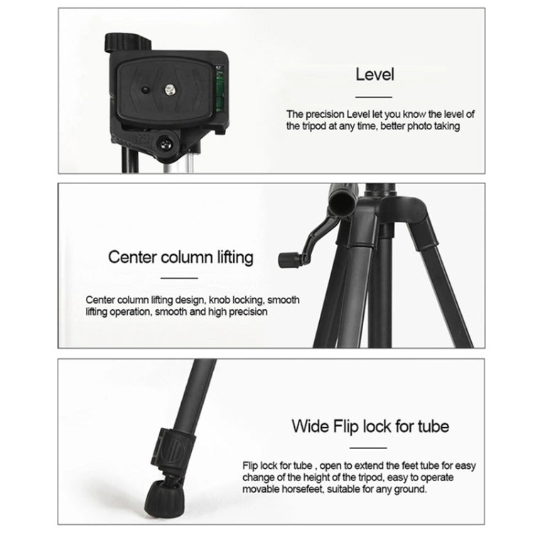 3388 1.3m Portable Phone Live Selfie Tripod DV SLR Camera Stand (Black) - Tripods by PMC TechLife | Online Shopping South Africa | PMC TechLife | Buy Now Pay Later Mobicred