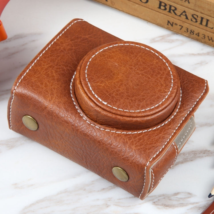 For Canon PowerShot G7 X Full Body Camera PU Leather Camera Case Bag with Strap (Brown) - Leather Bag by PMC TechLife | Online Shopping South Africa | PMC TechLife | Buy Now Pay Later Mobicred