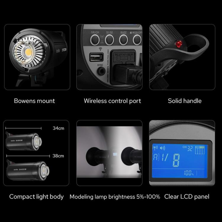 Godox SK400II-V Studio Flash Photo Light 400Ws Bowens Mount Monolight Light (US Plug) - free shipping - PMC TechLife - Order now!