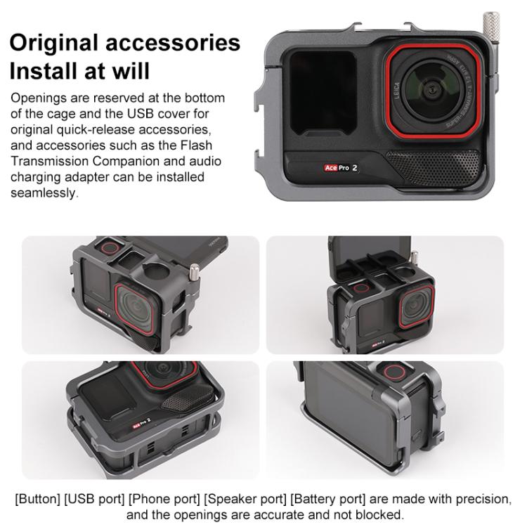 For Insta360 Ace Pro 2 Metal Protective Cage Adapter Frame - free shipping - PMC TechLife - Order now!