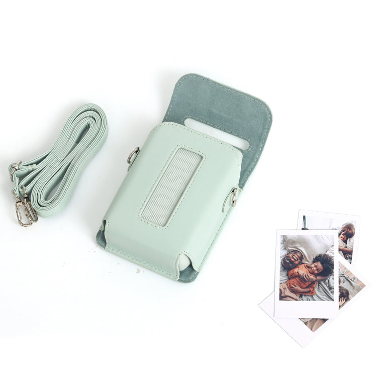 For FUJIFILM Instax mini Link 3 Full Body Leather Case Bag with Strap(Green) - Leather Bag by PMC TechLife | Online Shopping South Africa | PMC TechLife | Buy Now Pay Later Mobicred