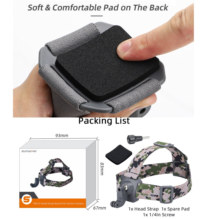 Sunnylife TD672 360 Rotation Adjustable Head Strap Vlog POV Mount Belt for GoPro, Insta360, DJI Osmo Action and Other Action Cameras  (Grey) - Head Belt by Sunnylife | Online Shopping South Africa | PMC Jewellery | Buy Now Pay Later Mobicred
