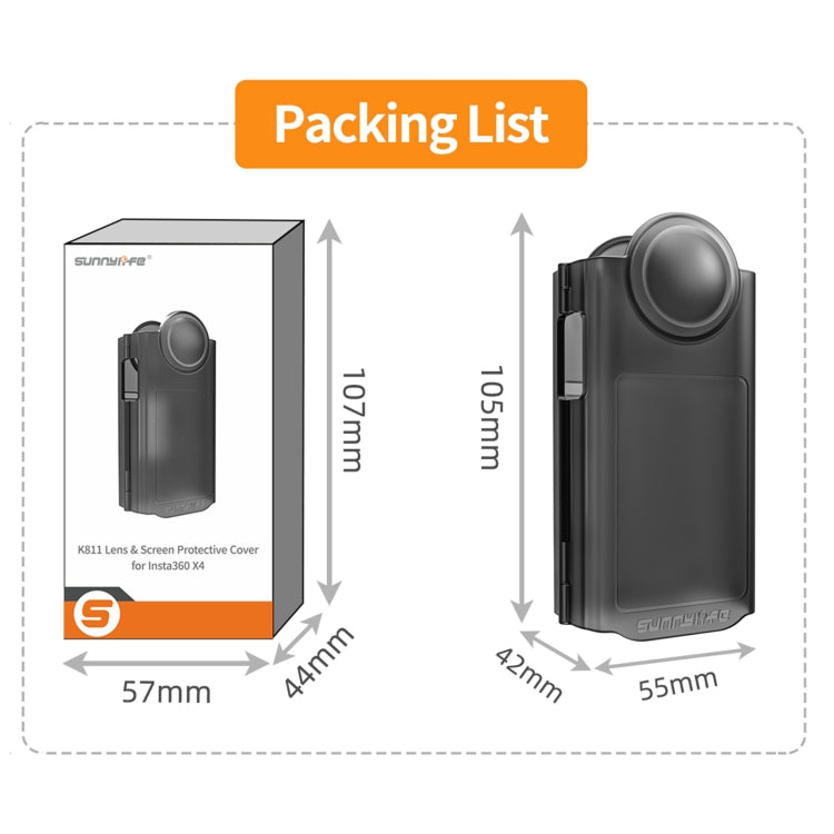 For Insta360 X4 Sunnylife Integrated Lens Screen Protective Cover (Transparent Black) - Case & Bags by Sunnylife | Online Shopping South Africa | PMC Jewellery | Buy Now Pay Later Mobicred