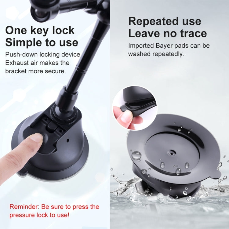 Single Suction Cup Connecting Rod Arm Phone Clamp Mount (Black) - Holder by PMC TechLife | Online Shopping South Africa | PMC TechLife | Buy Now Pay Later Mobicred