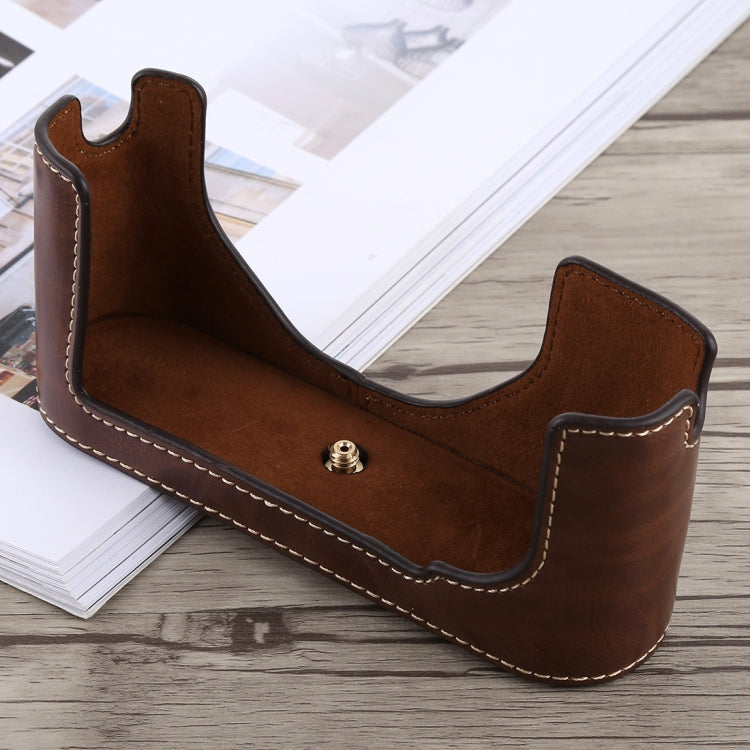 1/4 inch Thread PU Leather Camera Half Case Base for Leica M9 (Coffee) - free shipping - PMC TechLife - Order now!