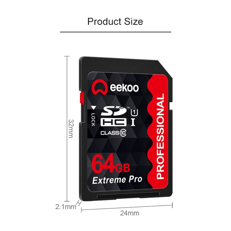 eekoo 64GB High Speed Class 10 SD Memory Card for All Digital Devices with SD Card Slot - SD Card by eekoo | Online Shopping South Africa | PMC Jewellery | Buy Now Pay Later Mobicred