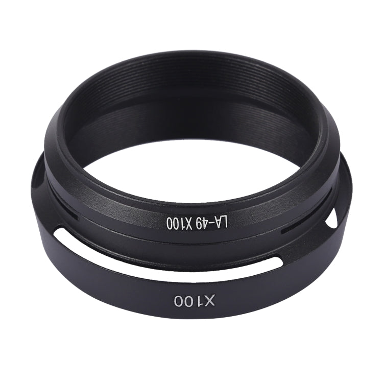 49mm Metal Vented Lens Hood for Fujifilm X100(Black) - Lens Hood by PMC TechLife | Online Shopping South Africa | PMC TechLife | Buy Now Pay Later Mobicred