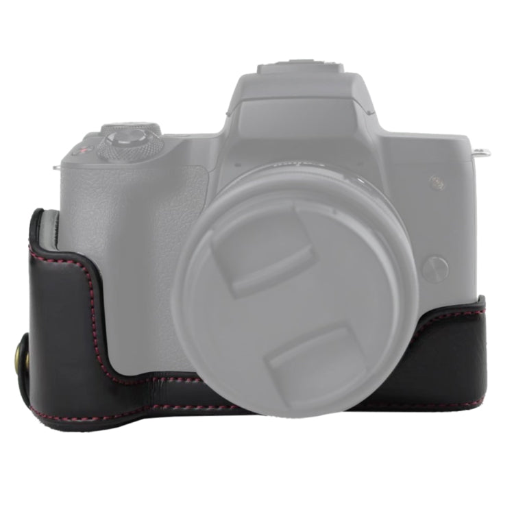 1/4 inch Thread PU Leather Camera Half Case Base for Canon EOS M50 / M50 Mark II (Black) - Half Case by PMC TechLife | Online Shopping South Africa | PMC TechLife | Buy Now Pay Later Mobicred