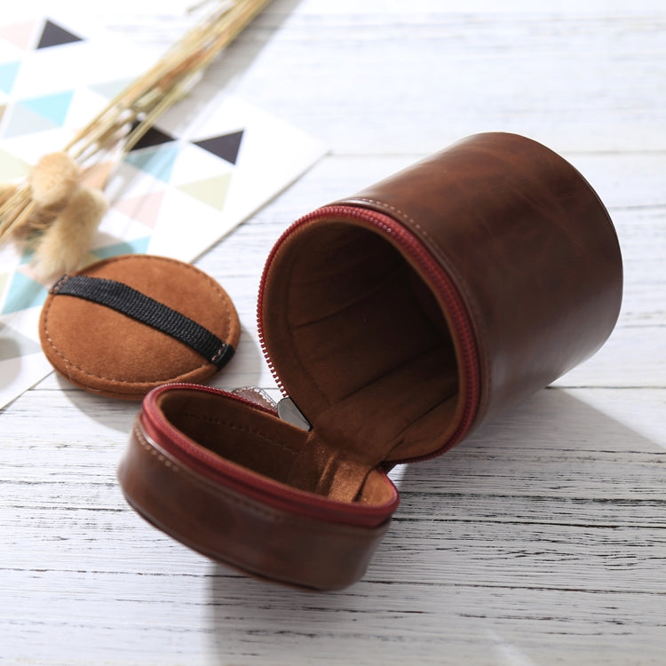 Small Lens Case Zippered PU Leather Pouch Box for DSLR Camera Lens, Size: 11x8x8cm(Coffee) - free shipping - PMC TechLife - Order now!