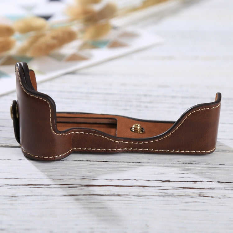 1/4 inch Thread PU Leather Camera Half Case Base for Canon EOS M3(Coffee) - free shipping - PMC TechLife - Order now!