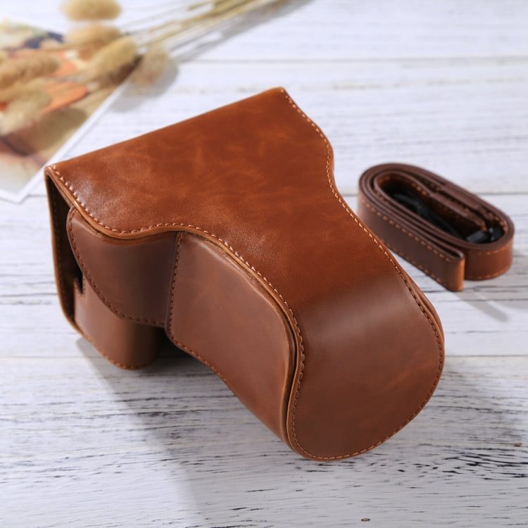 Full Body Camera PU Leather Case Bag with Strap for Canon EOS M6 (18-150mm Lens) (Brown) - free shipping - PMC TechLife - Order now!