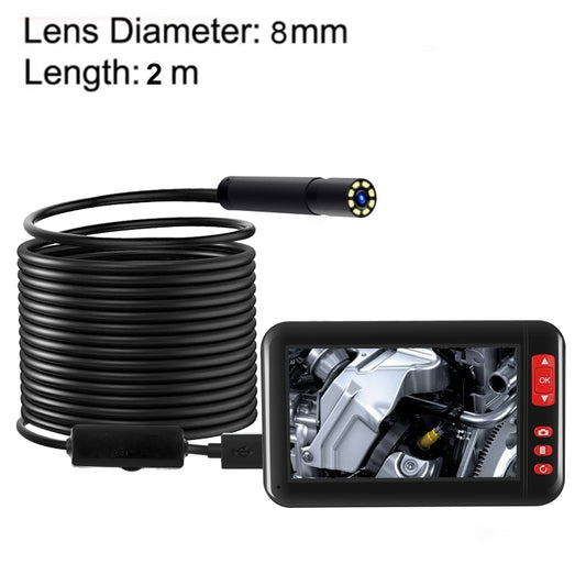 P20 4.3 Inch Screen Display HD1080P Inspection Endoscope with 8 LEDs, Length: 2m, Lens Diameter: 8mm, Mild Line -  by PMC Jewellery | Online Shopping South Africa | PMC Jewellery | Buy Now Pay Later Mobicred