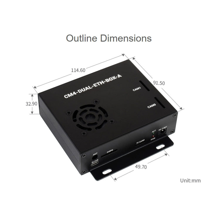 Waveshare Dual Gigabit Ethernet Mini-Computer with Metal Case & Cooling Fan for Raspberry Pi CM4(US Plug) - free shipping - PMC Jewellery - Order now!