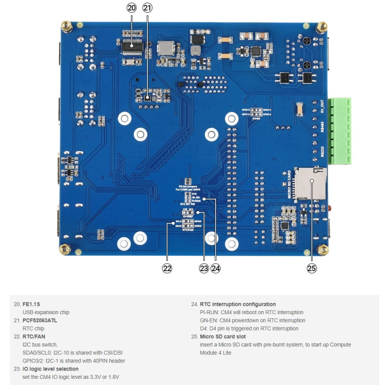 Waveshare Compute Module IO Board with PoE Feature (Type B) for Raspberry Pi all Variants of CM4 - free shipping - PMC Jewellery - Order now!