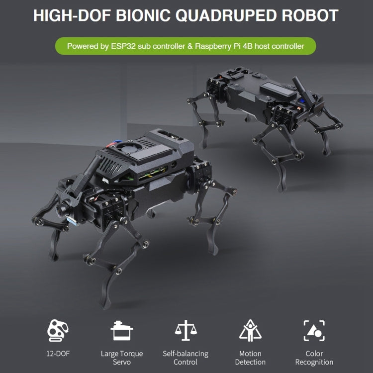Waveshare WAVEGO 12-DOF Bionic Dog-Like Robot, Extension Pack(EU Plug) - free shipping - PMC Jewellery - Order now!
