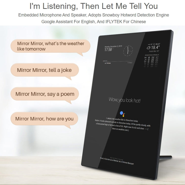 Waveshare 13.3 inch Magic Mirror, Voice Assistant, Touch Control(US Plug) - free shipping - PMC Jewellery - Order now!