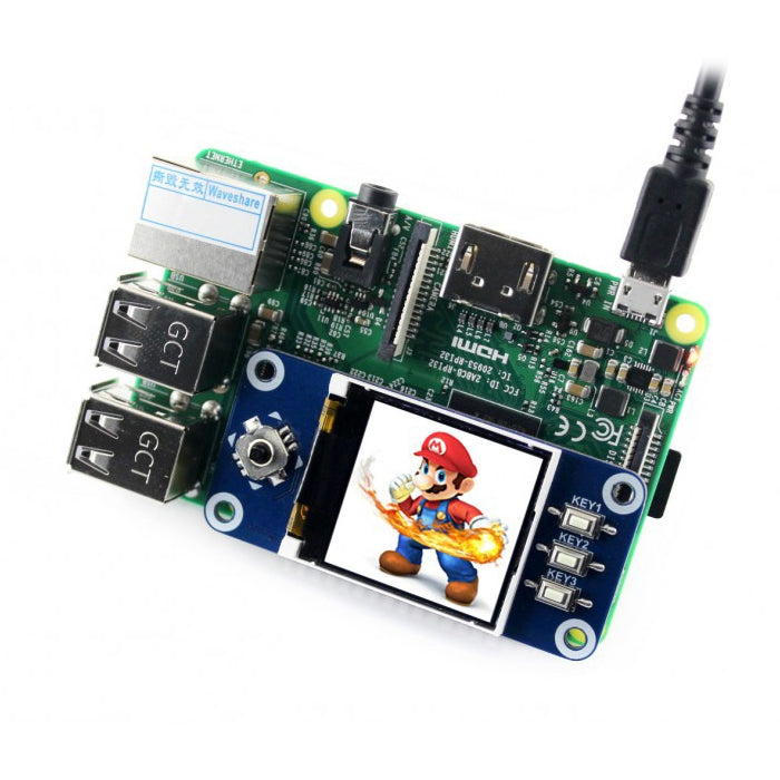 WAVESHARE 128x128 1.44inch LCD Display HAT for Raspberry Pi - free shipping - PMC Jewellery - Order now!