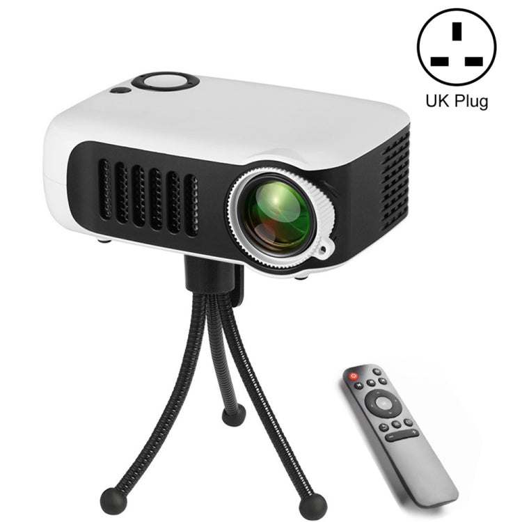 A2000 Portable Projector 800 Lumen LCD Home Theater Video Projector, Support 1080P, UK Plug (White) - LED Projector by PMC TechLife | Online Shopping South Africa | PMC TechLife | Buy Now Pay Later Mobicred