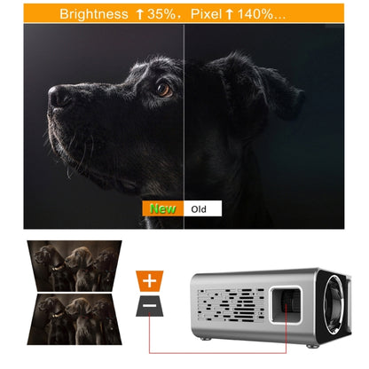 T6 2000ANSI Lumens 1080P LCD Mini Theater Projector, Phone Version, EU Plug(Silver) - LED Projector by PMC Jewellery | Online Shopping South Africa | PMC Jewellery | Buy Now Pay Later Mobicred