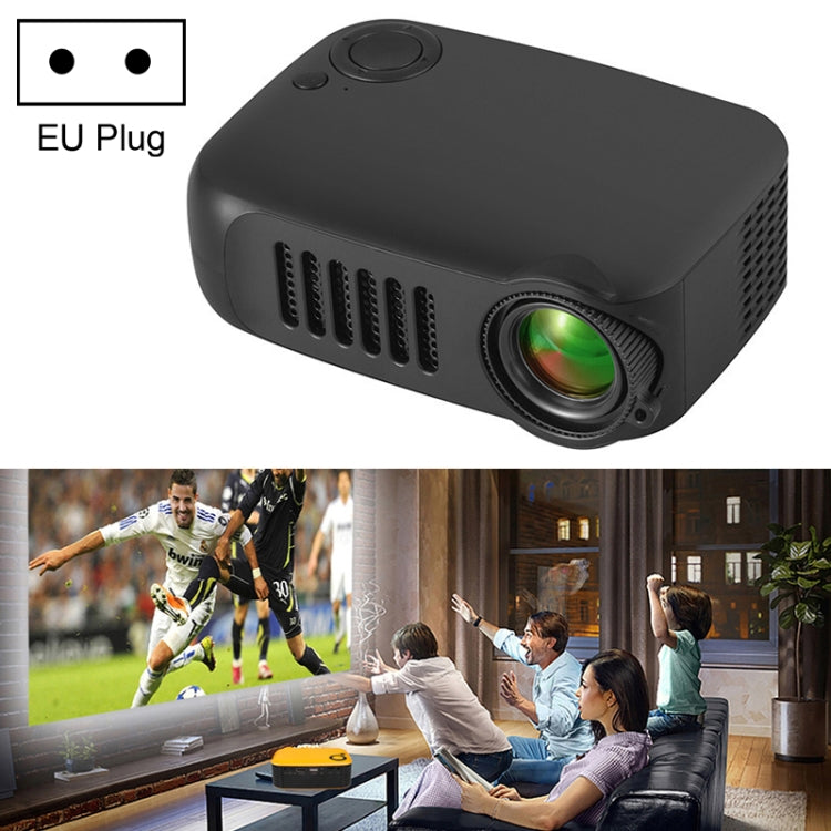 A2000 1080P Mini Portable Smart Projector Children Projector, EU Plug(Black) - Mini Projector by PMC Jewellery | Online Shopping South Africa | PMC Jewellery | Buy Now Pay Later Mobicred