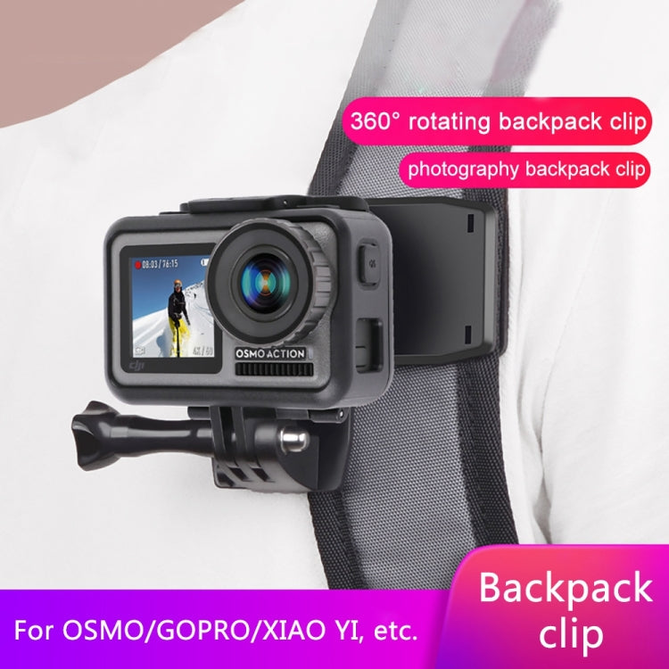 RUIGPRO 360 Degree Rotation Backpack Rec-Mounts Clip Clamp Mount + Phone Clamp for GoPro HERO9 Black / HERO8 Black /7 /6 /5 /5 Session /4 Session /4 /3+ /3 /2 /1, DJI Osmo Action, Xiaoyi and Other Action Cameras(Black) -  by RUIGPRO | Online Shopping South Africa | PMC Jewellery | Buy Now Pay Later Mobicred