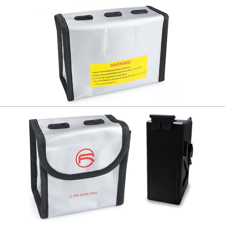 RCSTQ for DJI FPV Combo 3 x Batteries Li-Po Safe Explosion-proof Storage Bag(Silver) - Case & Bags by RCSTQ | Online Shopping South Africa | PMC Jewellery | Buy Now Pay Later Mobicred