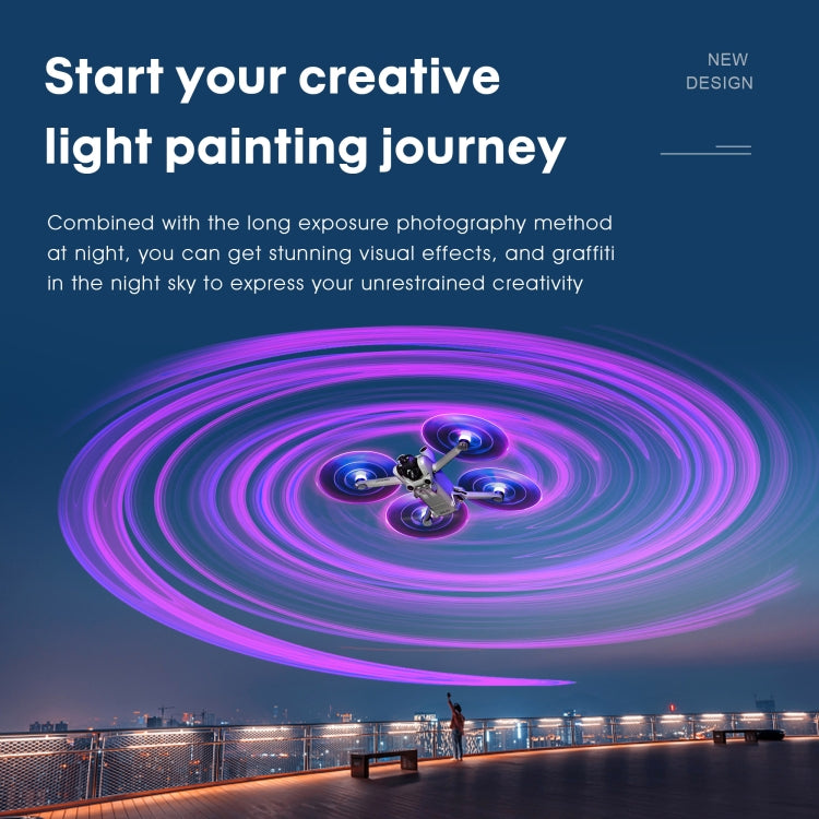 For DJI Mini 4 Pro / Mavic Mini 3 Pro STARTRC 2 Pairs Color LED Flash Lamp Low Noise Propellers (Transparent) - free shipping - PMC TechLife - Order now!