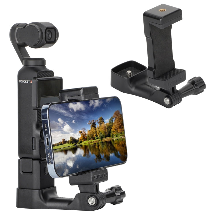 For DJI OSMO Pocket 3 Sunnylife Front Phone Holder Mount Handheld Tripod Expansion Brackets (Black) - Mount & Holder by Sunnylife | Online Shopping South Africa | PMC Jewellery