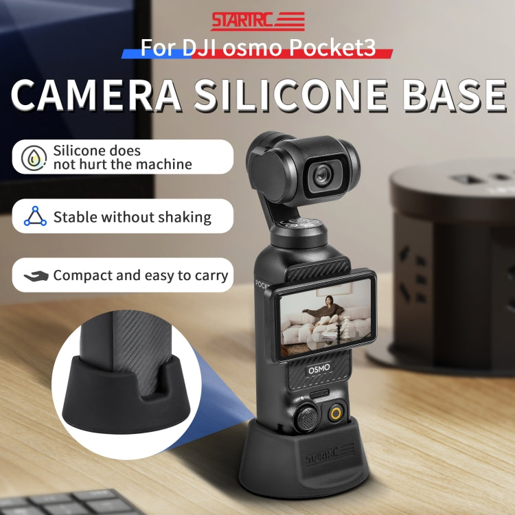 For DJI Osmo Pocket 3 STARTRC Silicone Desktop Base Bracket (Black) - Mount & Holder by STARTRC | Online Shopping South Africa | PMC TechLife | Buy Now Pay Later Mobicred