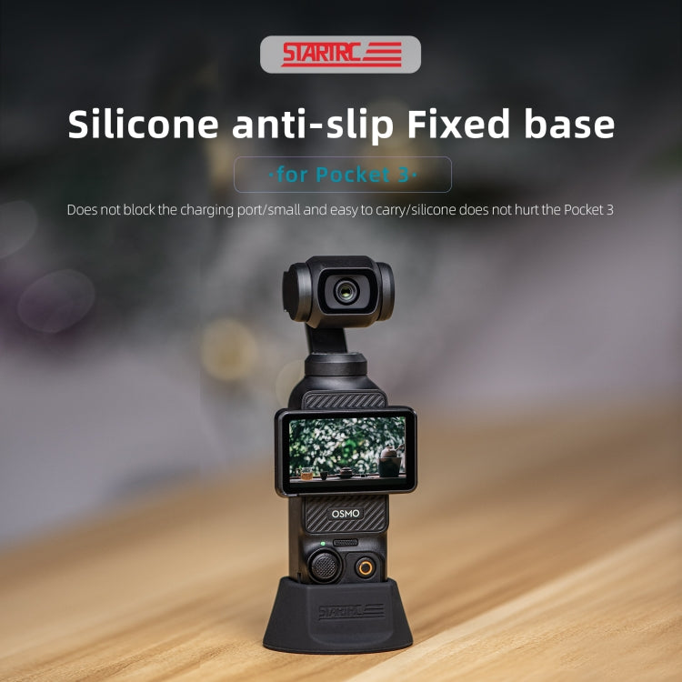 For DJI Osmo Pocket 3 STARTRC Silicone Desktop Base Bracket (Black) - Mount & Holder by STARTRC | Online Shopping South Africa | PMC Jewellery | Buy Now Pay Later Mobicred