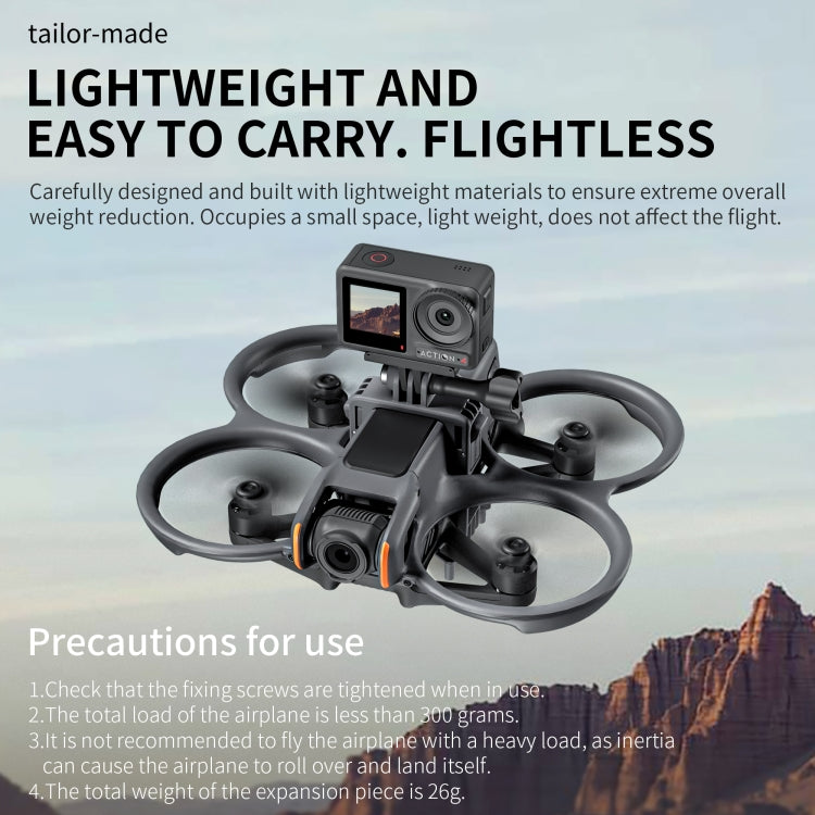 For DJI Avata 2 STARTRC Action Camera Holder Mount Drone Expansion Bracket (Black) - free shipping - PMC TechLife - Order now!