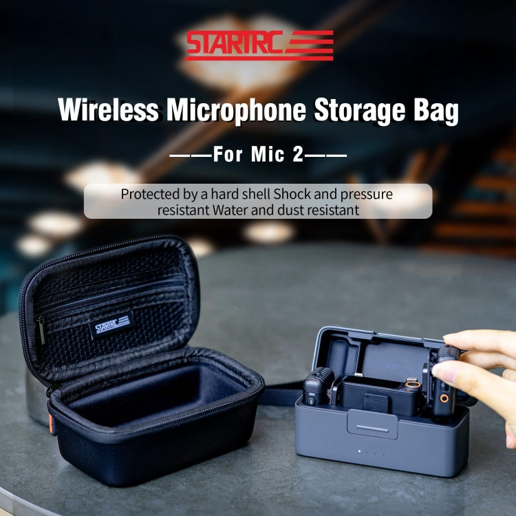 For DJI MIC 2 STARTRC Diamond Texture PU Portable Carry Case with Carabiner & Strap (Black) - DJI Mic Series by STARTRC | Online Shopping South Africa | PMC Jewellery | Buy Now Pay Later Mobicred