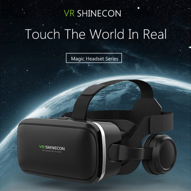VR SHINECON G04E Virtual Reality 3D Video Glasses Suitable for 3.5 inch - 6.0 inch Smartphone with HiFi Headset (Black) - VR Headset by PMC Jewellery | Online Shopping South Africa | PMC Jewellery