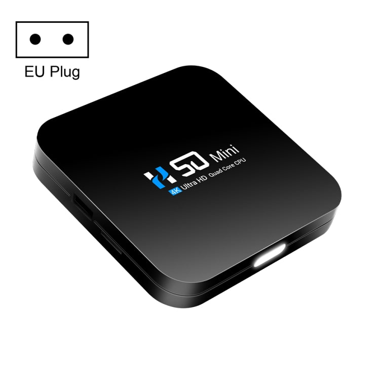 H50 Mini 4K Smart Network TV Box, Android 10.0, RK3318 Quad Core, 2GB+8GB, EU Plug - RK3318 by PMC Jewellery | Online Shopping South Africa | PMC Jewellery | Buy Now Pay Later Mobicred