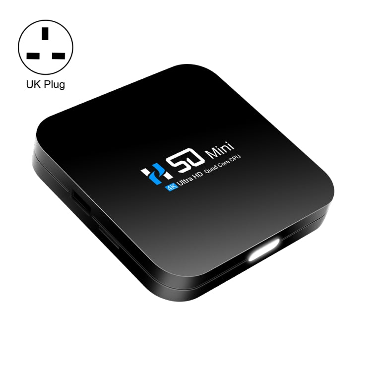 H50 Mini 4K Smart Network TV Box, Android 10.0, RK3318 Quad Core, 2GB+8GB, UK Plug - RK3318 by PMC TechLife | Online Shopping South Africa | PMC TechLife | Buy Now Pay Later Mobicred