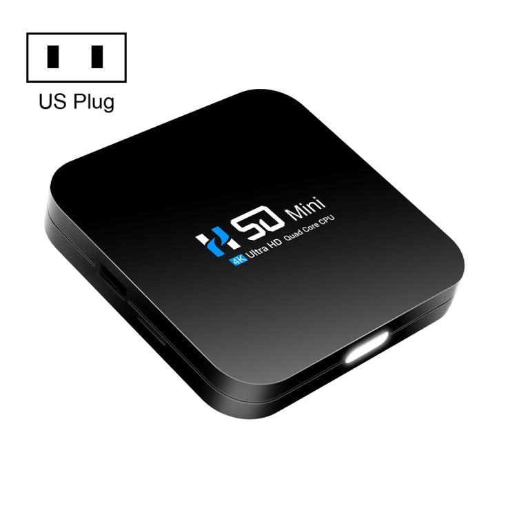 H50 Mini 4K Smart Network TV Box, Android 10.0, RK3318 Quad Core, 2GB+32GB, US Plug - RK3318 by PMC Jewellery | Online Shopping South Africa | PMC Jewellery | Buy Now Pay Later Mobicred