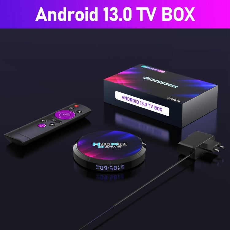 H96 Max 8K Ultra HD Smart TV Box Android 13.0 Media Player with Remote Control, RK3528 Quad-Core, 4GB+64GB(UK Plug) - RK3318 by PMC Jewellery | Online Shopping South Africa | PMC Jewellery