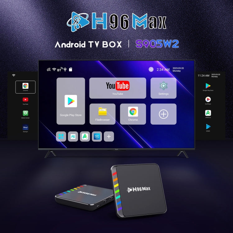 H96 Max W2 4K Ultra HD Android 11.0 Smart TV Box with Remote Control, Amlogic S905W2 Quad-Core, 4GB+64GB(AU Plug) - Amlogic S905 by PMC Jewellery | Online Shopping South Africa | PMC Jewellery | Buy Now Pay Later Mobicred