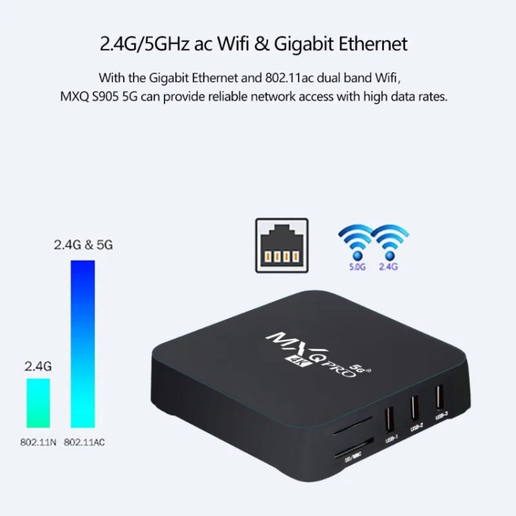 MXQ Pro 4K TV Box Rockchip RK3228A Quad Core CPU Android 7.1, 1GB+8GB wtih Remote Control, AU Plug - RK3228A by PMC TechLife | Online Shopping South Africa | PMC TechLife | Buy Now Pay Later Mobicred