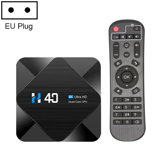 H40 4K Ultra HD Smart TV BOX Android 10.0 Media Player with Remote Control, Quad-core, RAM: 4GB, ROM: 32GB(EU Plug) - Amlogic S905 by PMC Jewellery | Online Shopping South Africa | PMC Jewellery | Buy Now Pay Later Mobicred