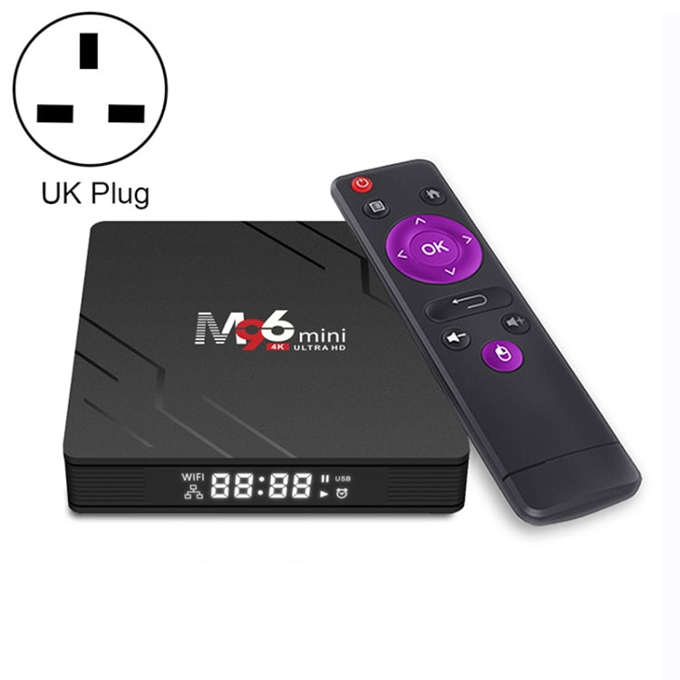 M96mini 4K Smart TV BOX Android 9.0 Media Player with Remote Control, Quad-core RK3228A, RAM: 2GB, ROM: 16GB, Dual Band WiFi, UK Plug - RK3228A by PMC Jewellery | Online Shopping South Africa | PMC Jewellery | Buy Now Pay Later Mobicred