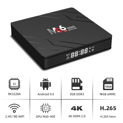 M96mini 4K Smart TV BOX Android 9.0 Media Player with Remote Control, Quad-core RK3228A, RAM: 2GB, ROM: 16GB, Dual Band WiFi, UK Plug - RK3228A by PMC Jewellery | Online Shopping South Africa | PMC Jewellery | Buy Now Pay Later Mobicred