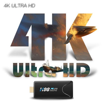 H98 Mini 4K Dongle Smart TV BOX Android 10 Media Player with Remote Control, Allwinner H313 Quad-core ARM Cortex-A53, RAM: 2GB, ROM: 16GB, Support WiFi, Bluetooth, OTG, EU Plug - Allwinner H3 by PMC Jewellery | Online Shopping South Africa | PMC Jewellery | Buy Now Pay Later Mobicred